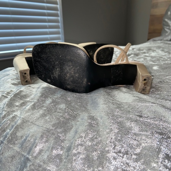 Marquise Beige Square Heels - Picture 3 of 4